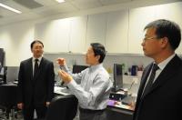 Prof. Wan Chao (middle) introduces our Core Laboratories to the guests